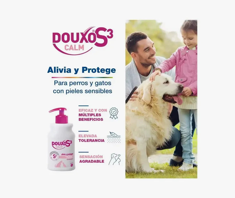 DOUXO S3 Calm Champú para perros y gatos – piel sensible e irritada
