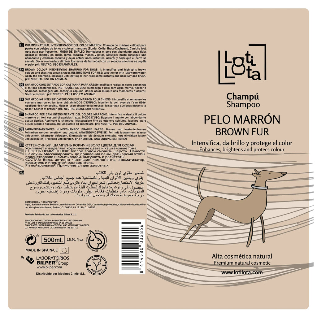 Loti Lota Champú para Perros de Pelo Marrón 500 ml