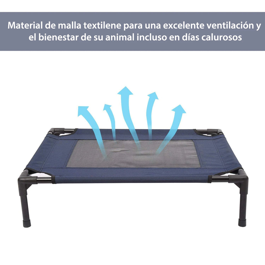PawHut Cama Elevada para Perros con Malla Transpirable Azul
