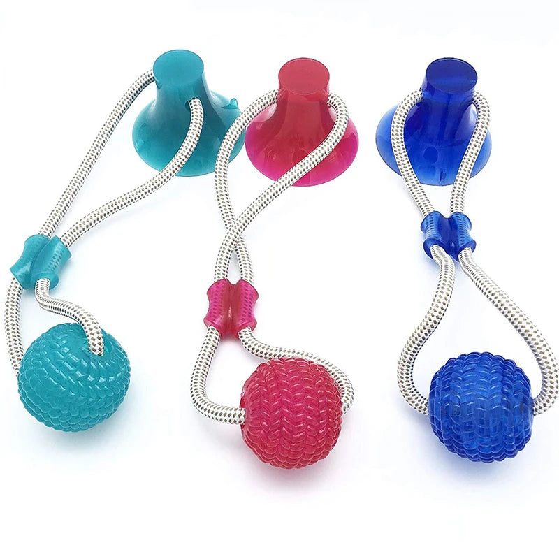 Juguete Interactivo para Perros con Ventosa y Pelota Mordedora