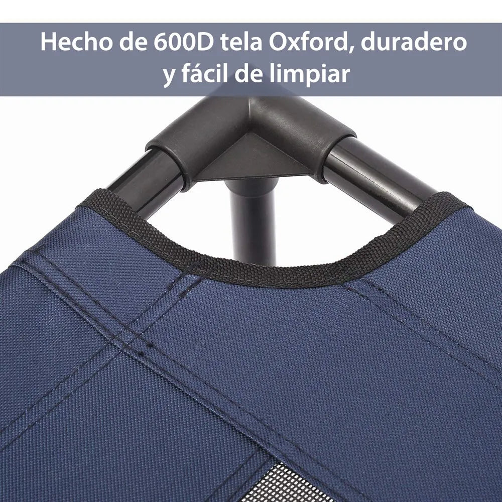 PawHut Cama Elevada para Perros con Malla Transpirable Azul