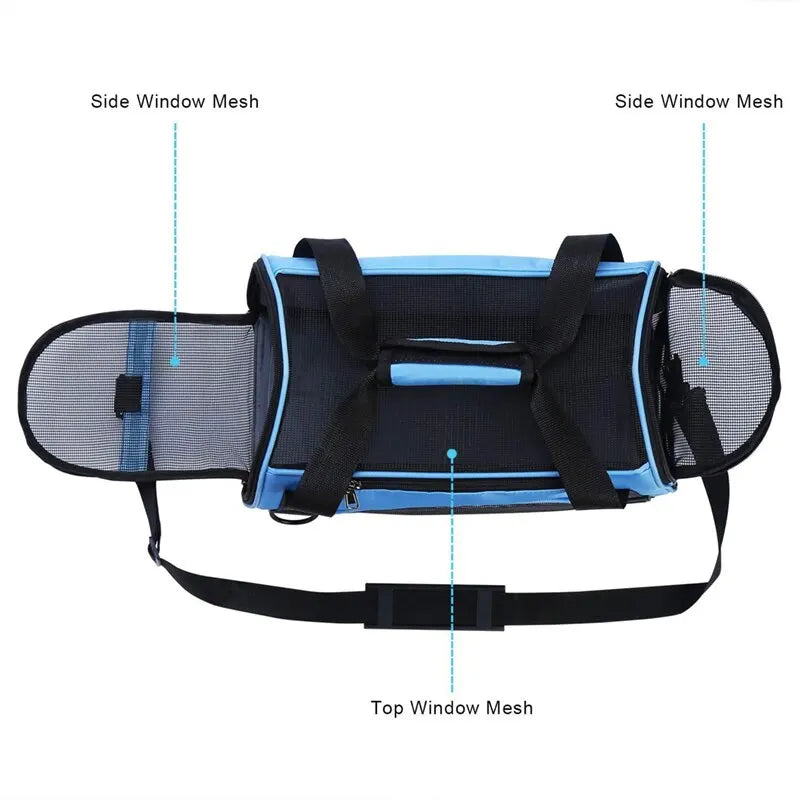 Transportín Plegable para Perros y Gatos con Malla Transpirable