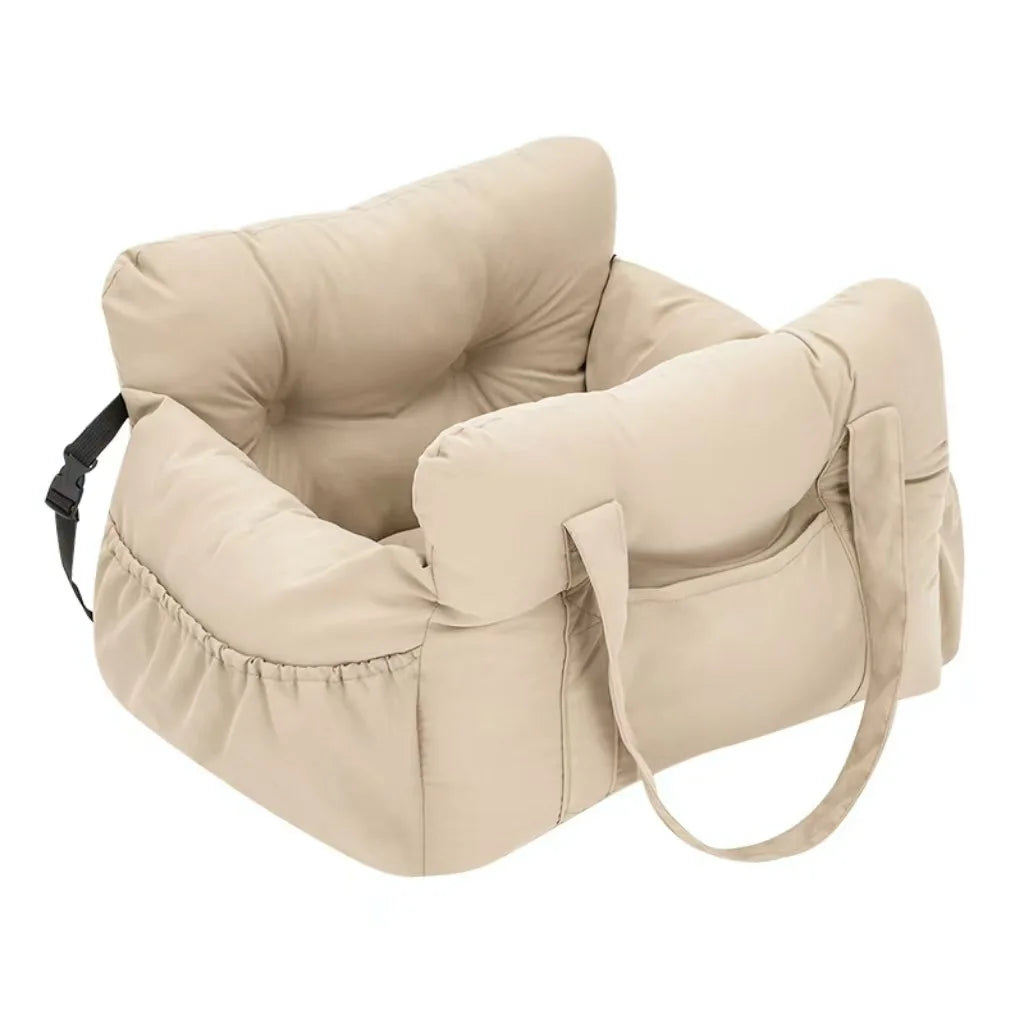 Asiento de Coche para Perros Pequeños con Cinturón de Seguridad y Base Antideslizante