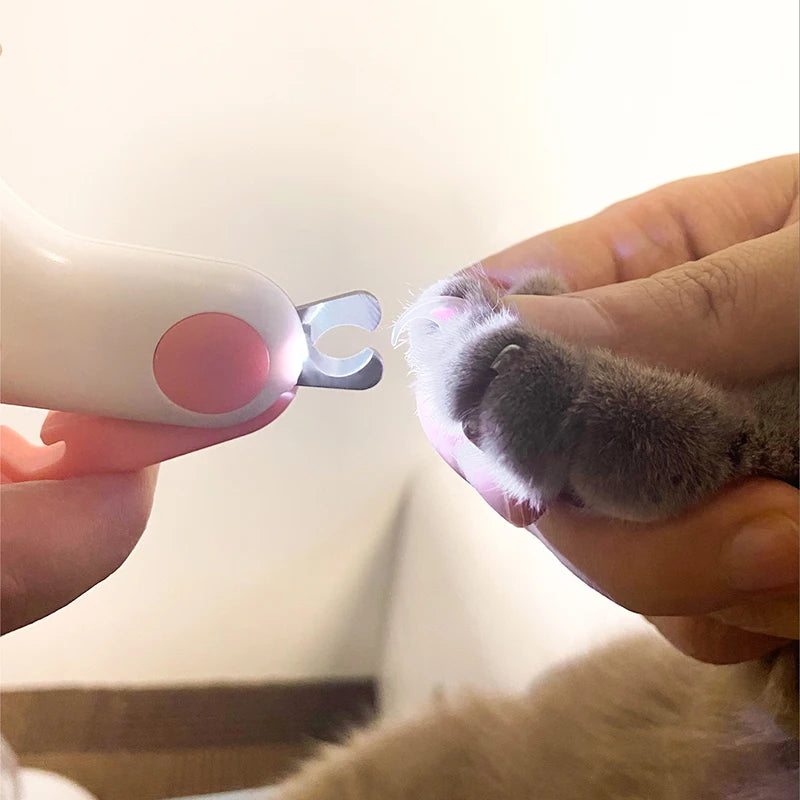 Cortaúñas profesional para perros y gatos con luz LED y seguro de seguridad
