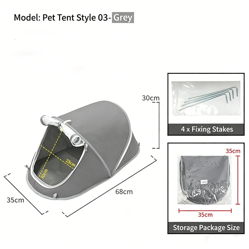Tienda portátil para perros con protección solar e impermeable
