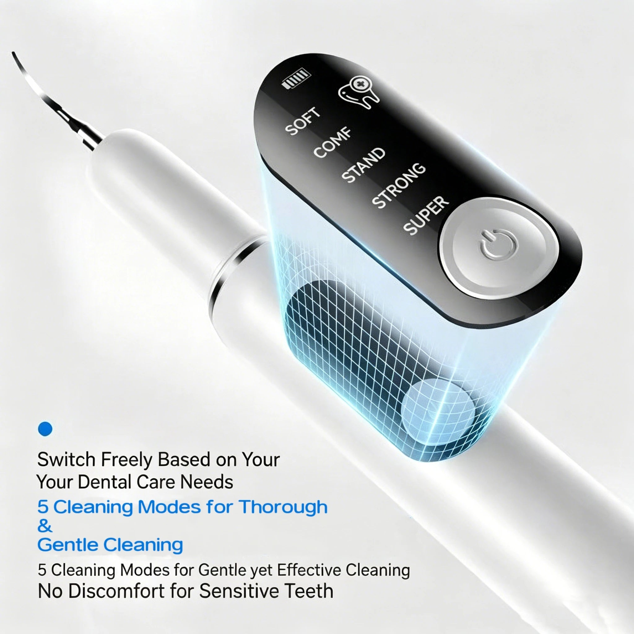 Limpiador dental ultrasónico para perros y gatos con luz LED y eliminación de sarro