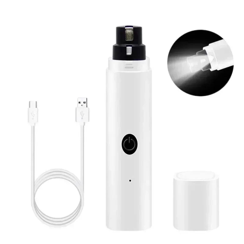 Lima eléctrica para uñas de perros y gatos recargable con luz LED silenciosa