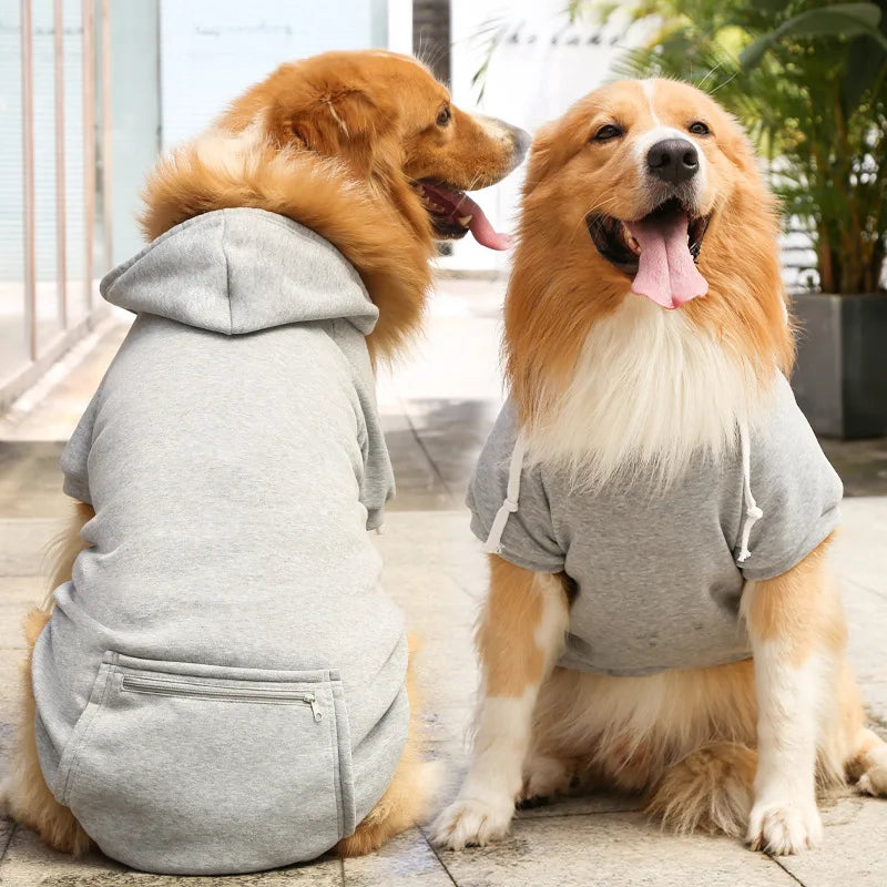 Sudadera para Perros Grandes con Capucha y Bolsillo Abrigo Polar para Otoño e Invierno