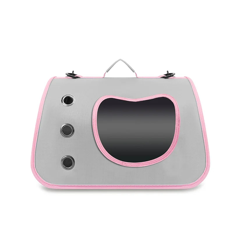 Transportín Plegable para Perros y Gatos Pequeños Transpirable y Portátil