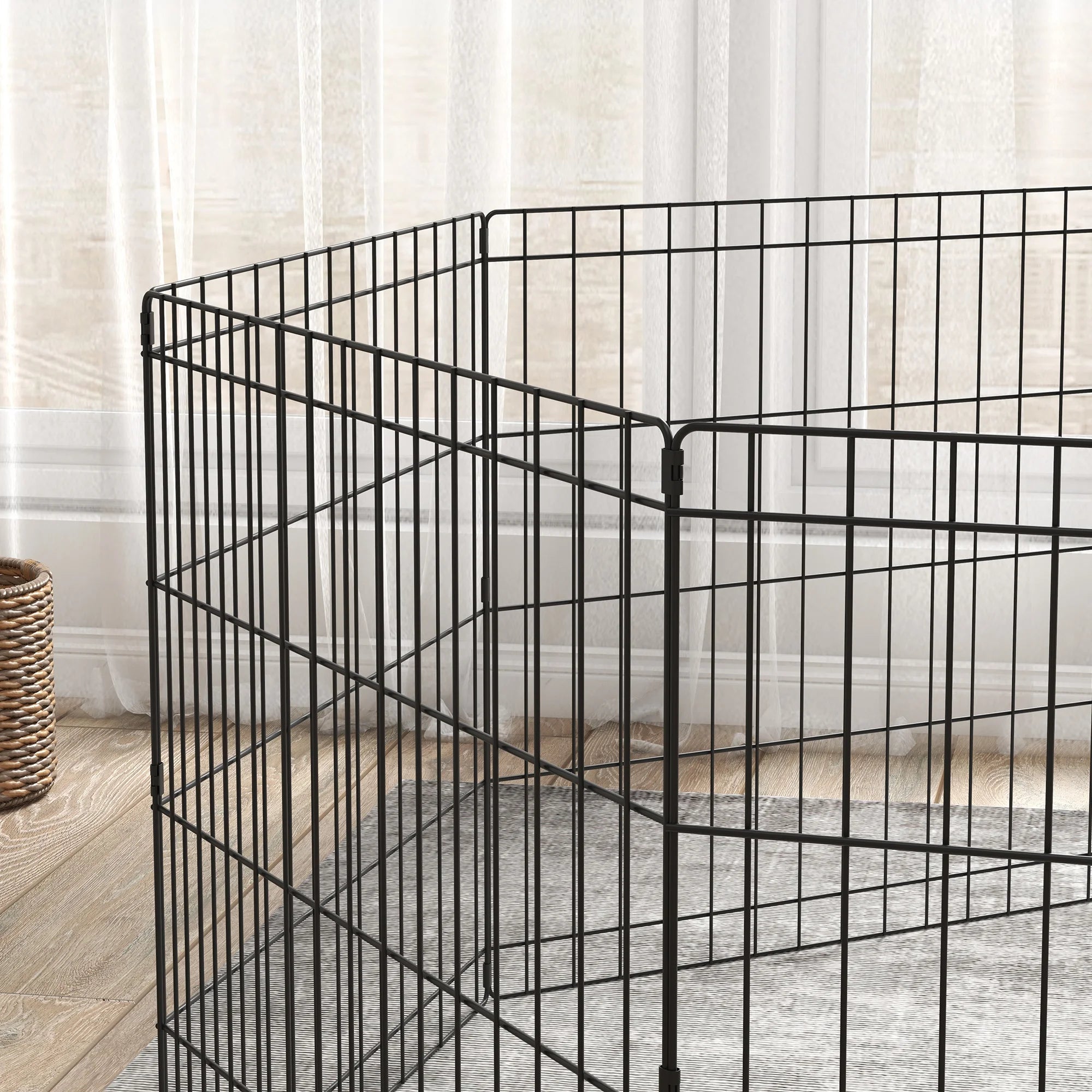 PawHut Parque plegable para perros con puerta y 8 paneles