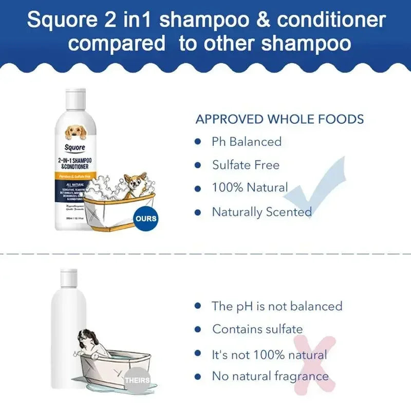 Champú y Acondicionador 2 en 1 para Cachorros y Perros – Piel sensible