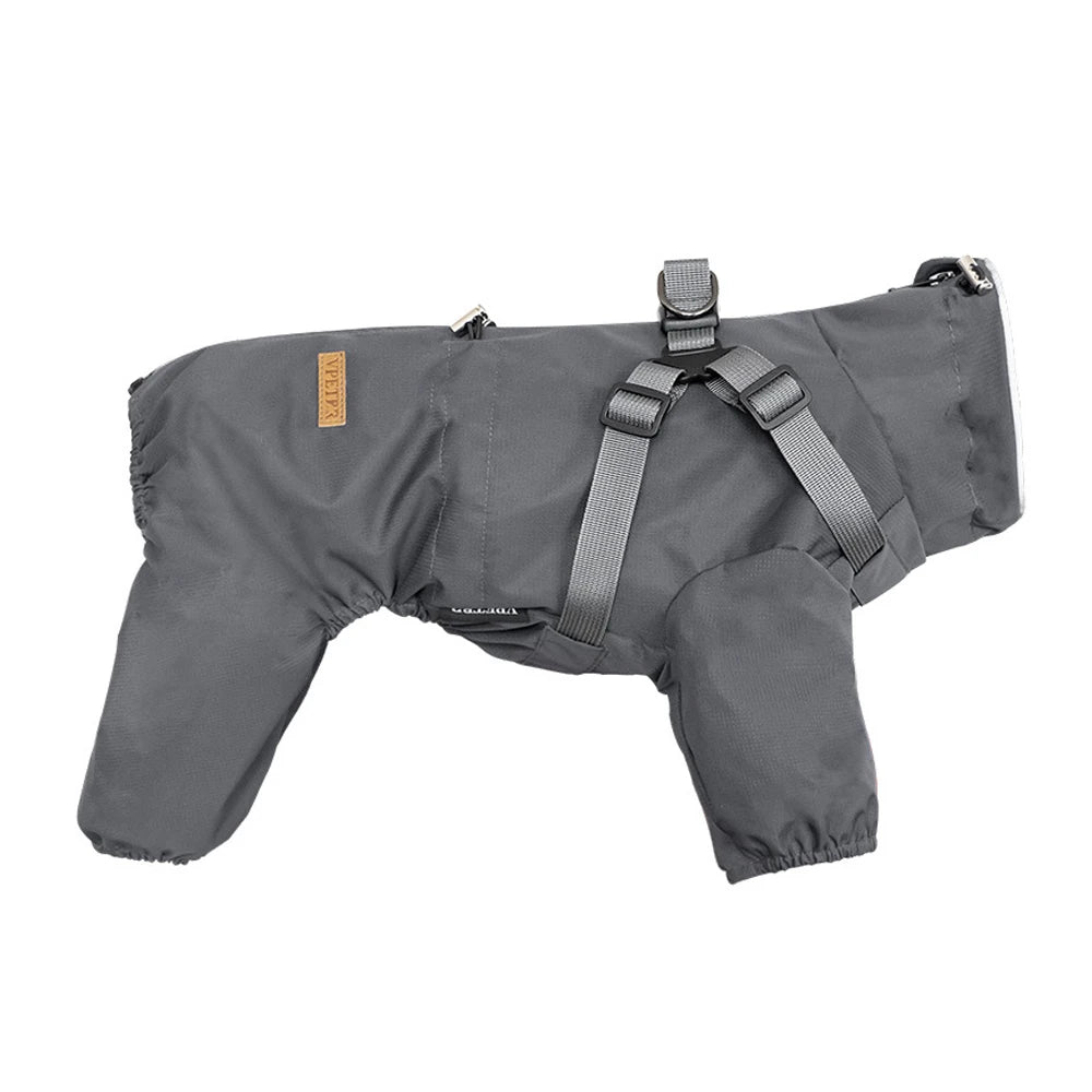 Impermeable para Perros con Arnés Integrado y Bandas Reflectantes