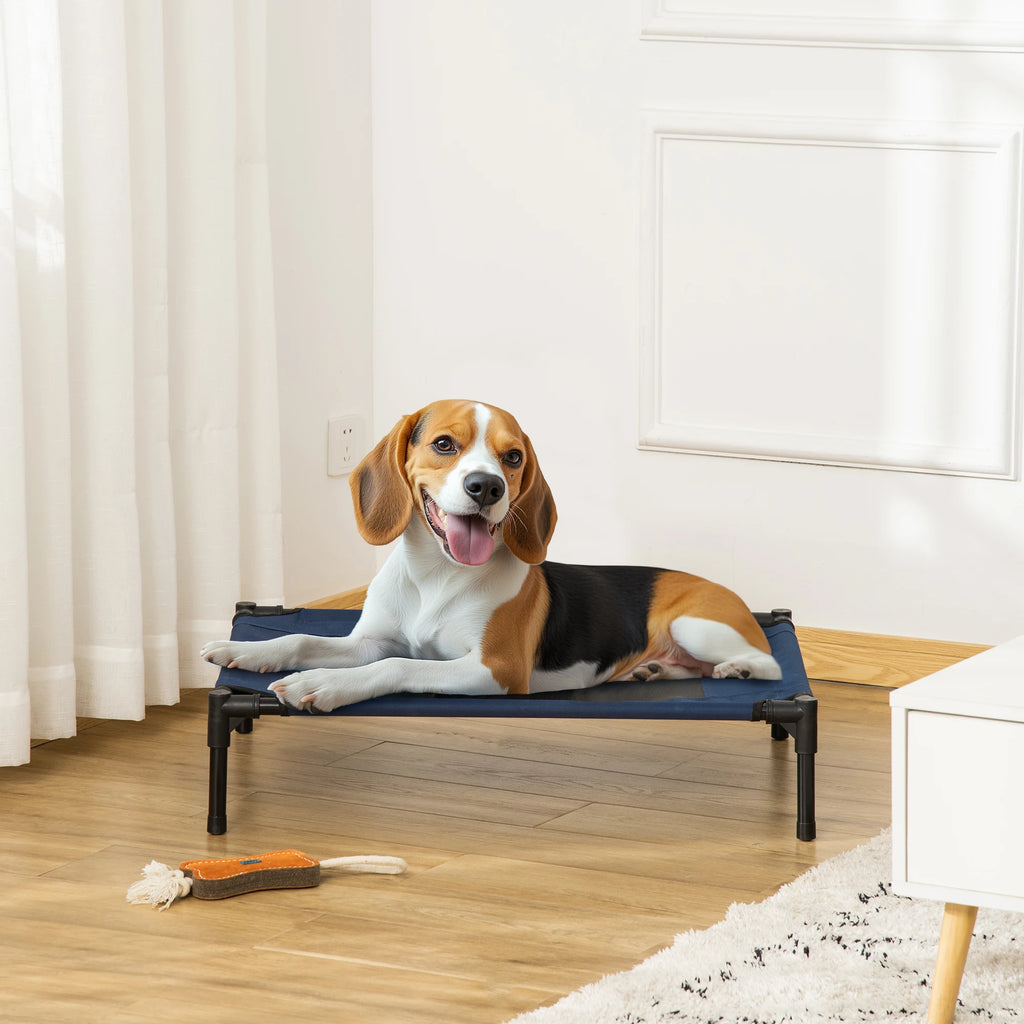 PawHut Cama Elevada para Perros con Malla Transpirable Azul