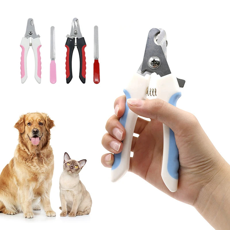 Cortaúñas de acero inoxidable para perros y gatos con mango ergonómico