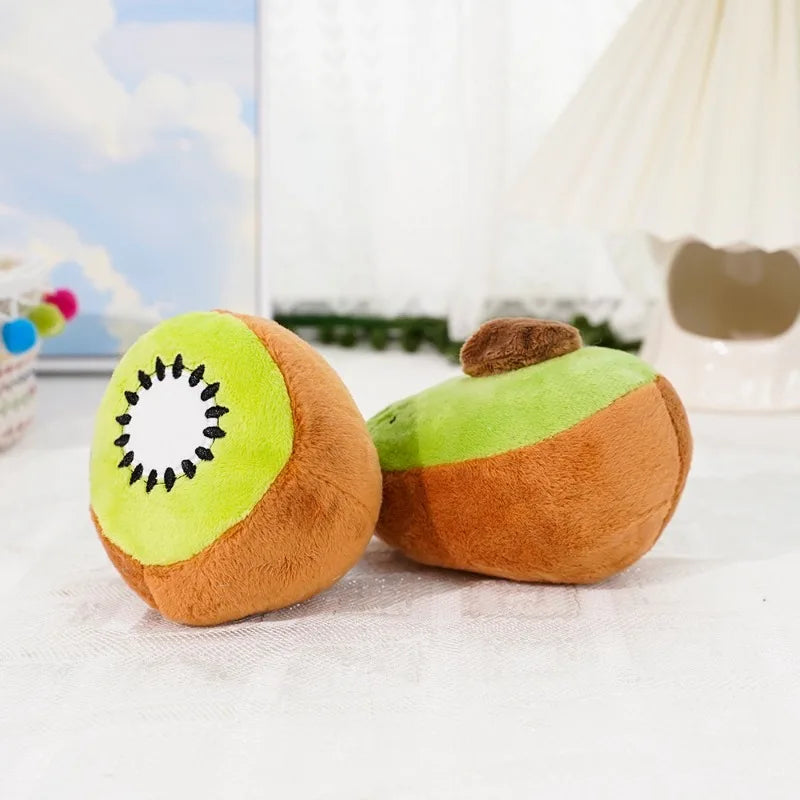 Peluche para Perros con Sonido Mordedor Antiestrés de Frutas