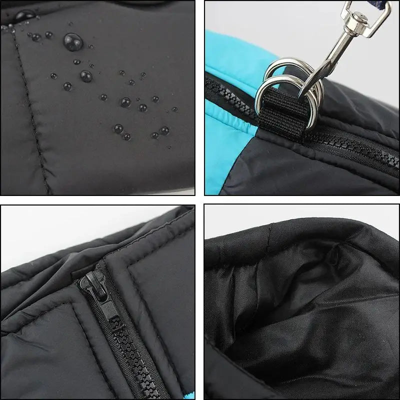 HOLAPET Abrigo Impermeable para Perros con Forro Térmico y Anilla para Correa