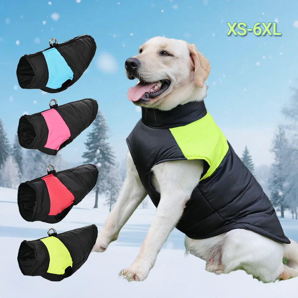 HOLAPET Abrigo Impermeable para Perros con Forro Térmico y Anilla para Correa