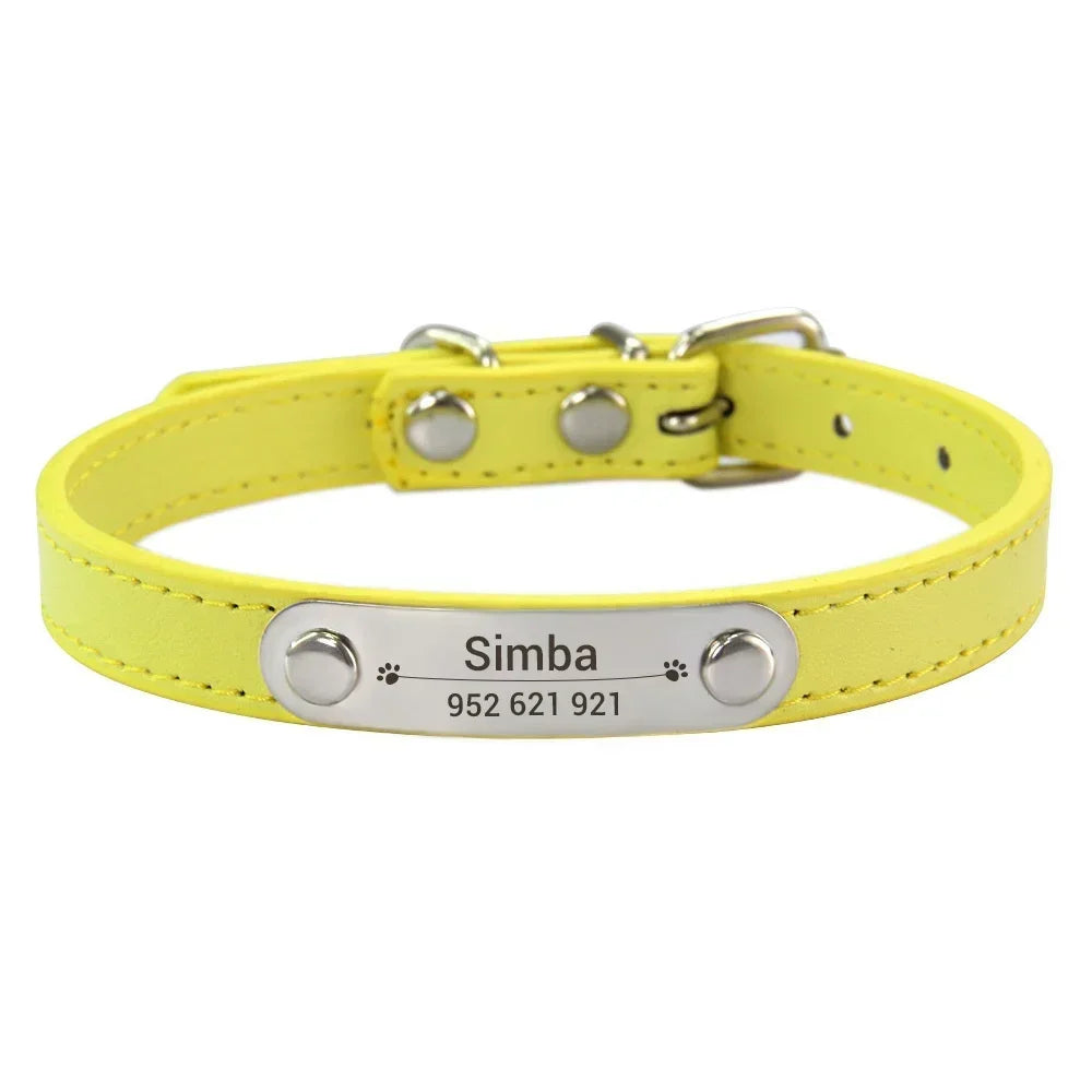 Collar Personalizado Antipérdida para Perros y Gatos con Placa Grabada