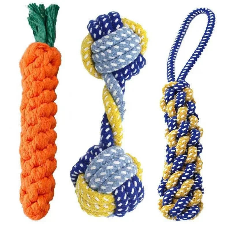Cuerda Mordedora para Perros con Forma de Zanahoria Juguete Dental Resistente