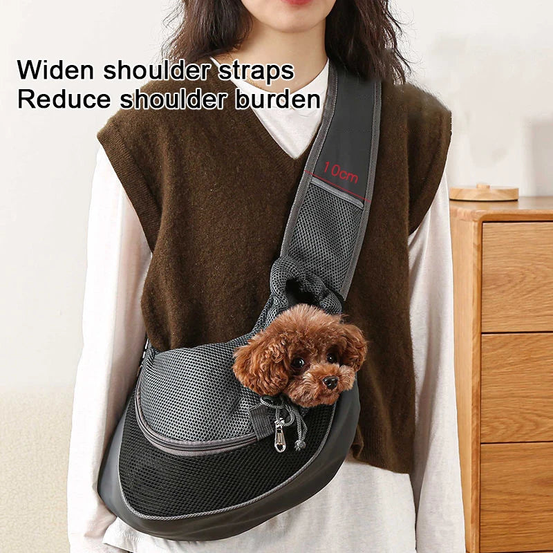 Bolso Transportín Bandolera para Perros y Gatos Pequeños Transpirable y Ajustable