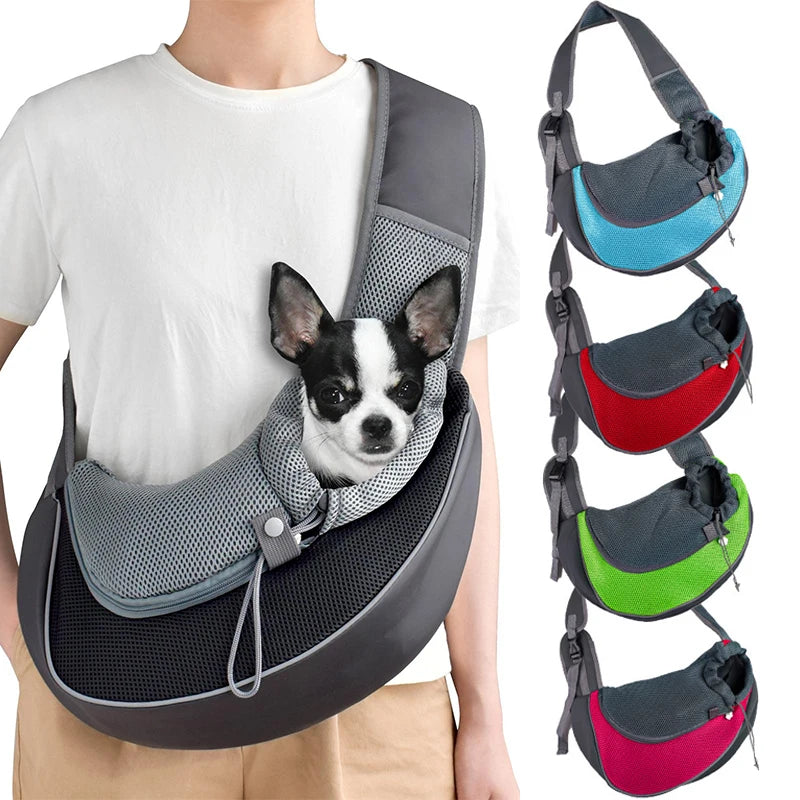 Bolso Transportín Bandolera para Perros y Gatos Pequeños Transpirable y Ajustable