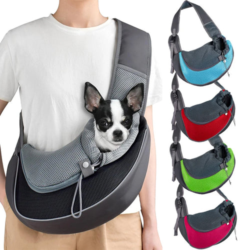 Bolso Transportín Bandolera para Perros y Gatos Pequeños Transpirable y Ajustable