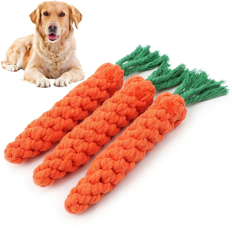 Cuerda Mordedora para Perros con Forma de Zanahoria Juguete Dental Resistente