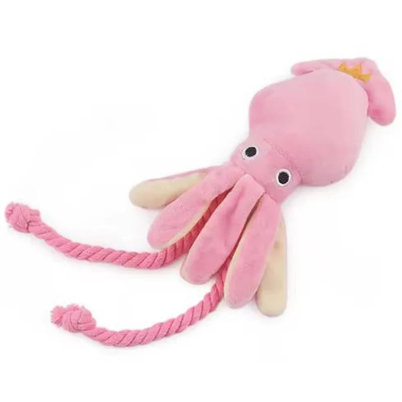 Pulpo de Cuerda para Perros con Sonido Mordedor Interactivo