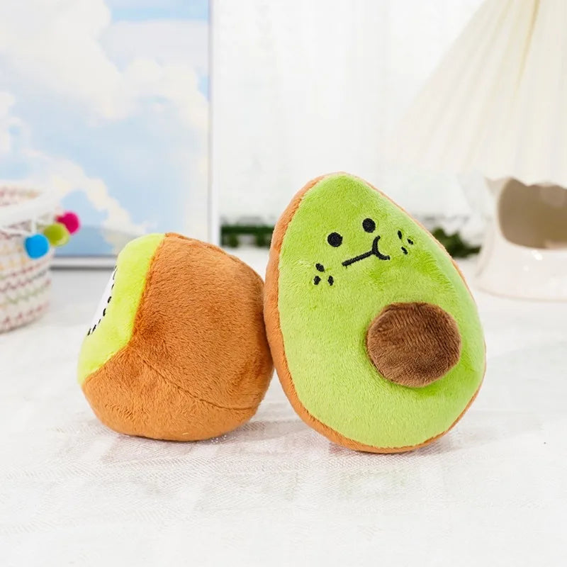Peluche para Perros con Sonido Mordedor Antiestrés de Frutas
