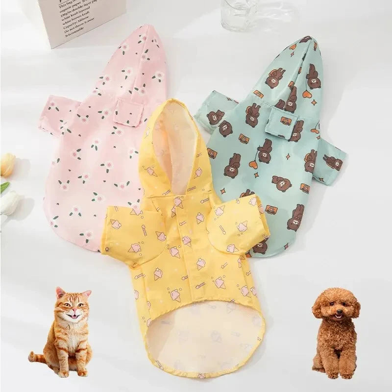 Impermeable para Perros pequeños y Gatos con Capucha Waterproof