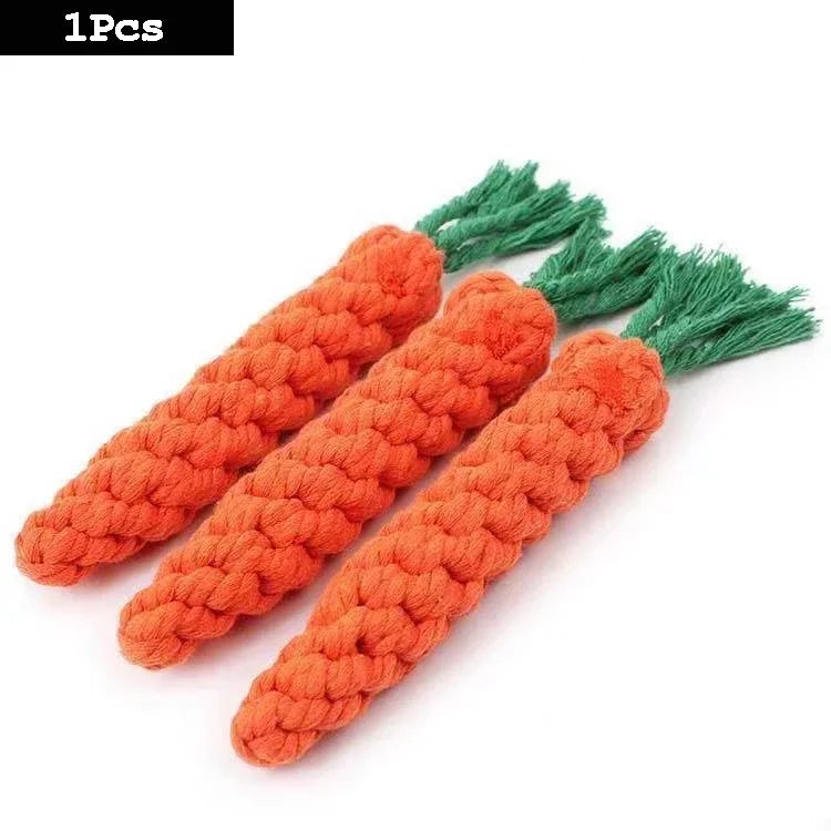 Cuerda Mordedora para Perros con Forma de Zanahoria Juguete Dental Resistente