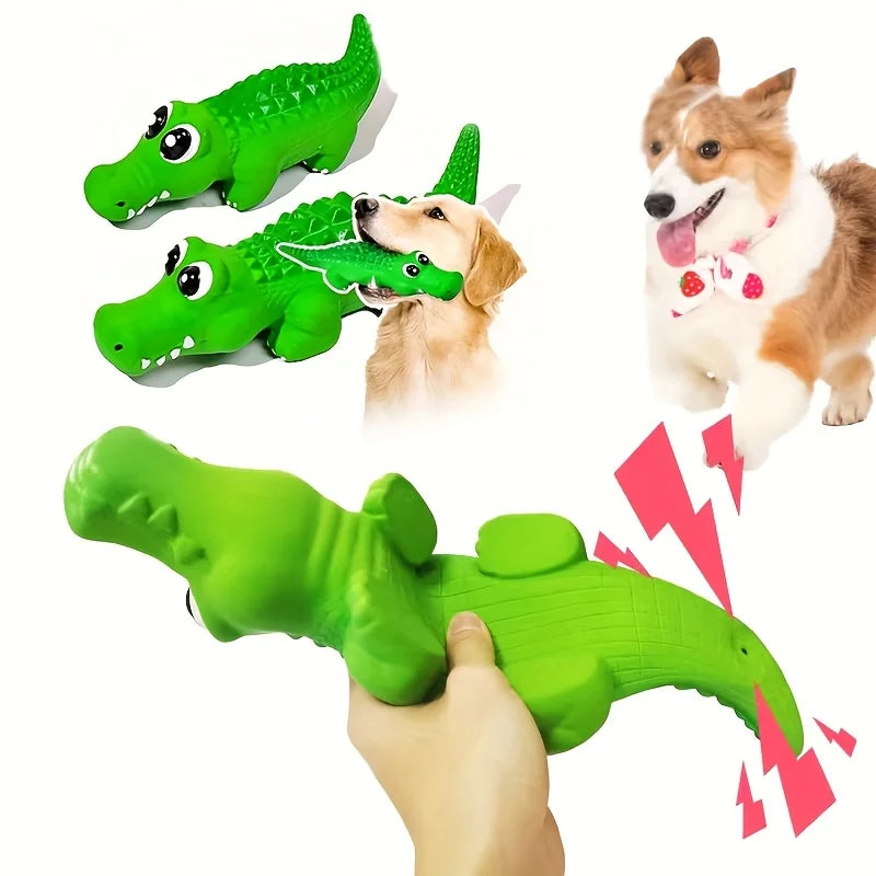 Juguete Cocodrilo para Perros de Goma Resistente con Sonido