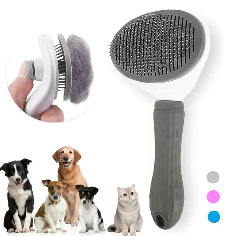 Cepillo Autolimpiable para Perros y Gatos con Botón de Liberación de Pelo