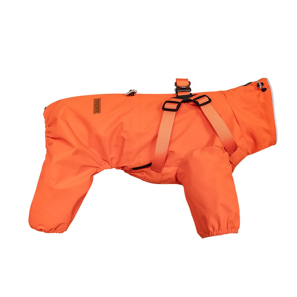Impermeable para Perros con Arnés Integrado y Bandas Reflectantes