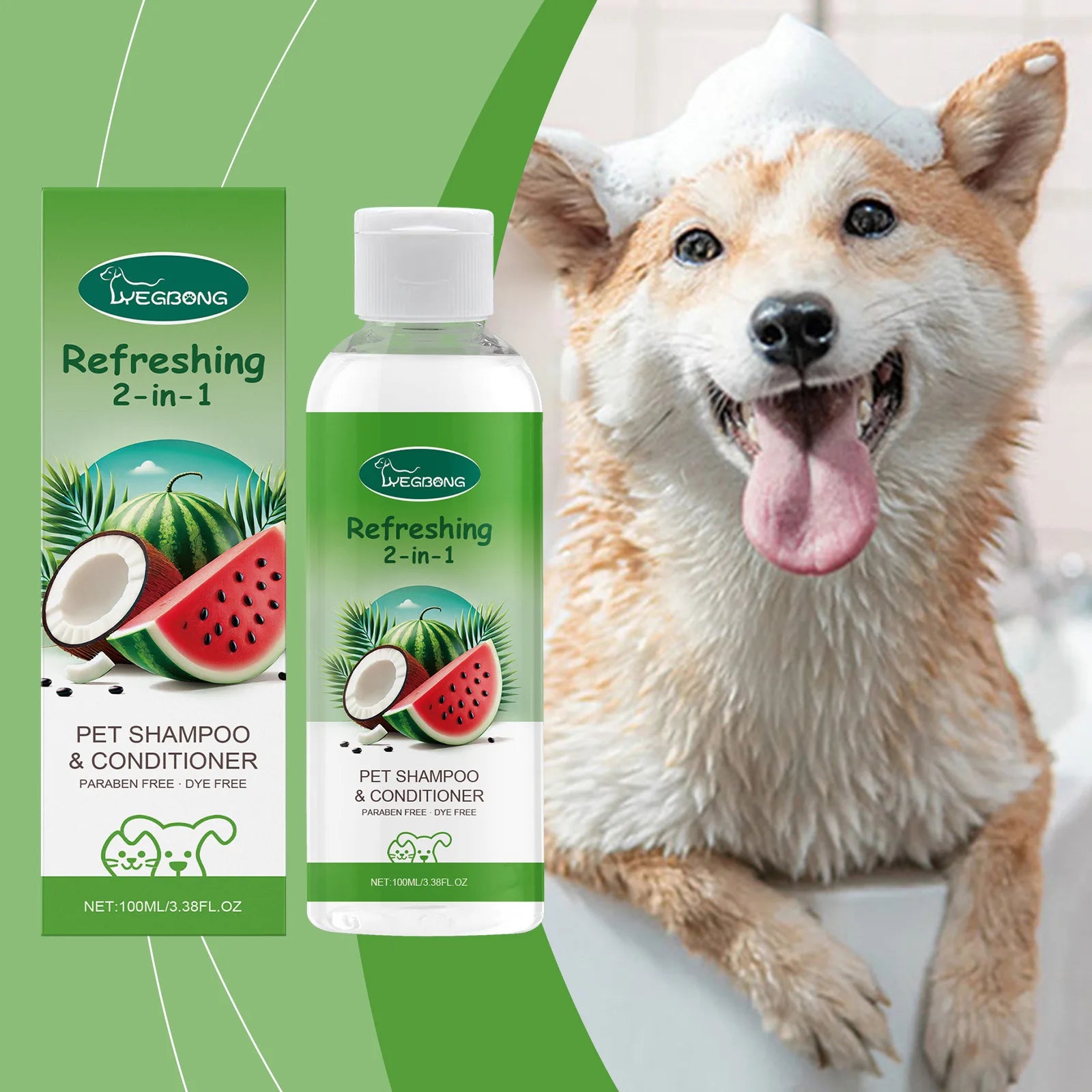 YEGBONG Champú y Acondicionador 2 en 1 para perros y gatos – hidratación y limpieza suave