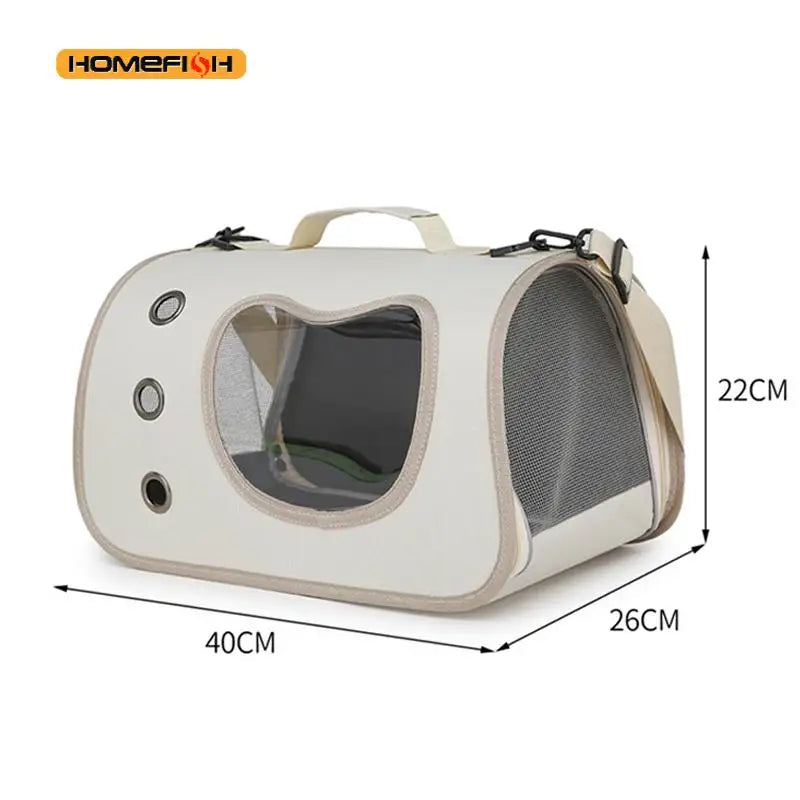 Transportín Plegable para Perros y Gatos Pequeños Transpirable y Portátil