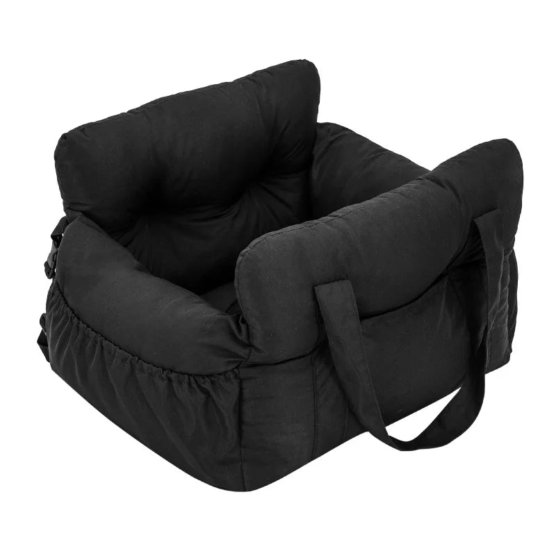 Asiento de Coche para Perros Pequeños con Cinturón de Seguridad y Base Antideslizante
