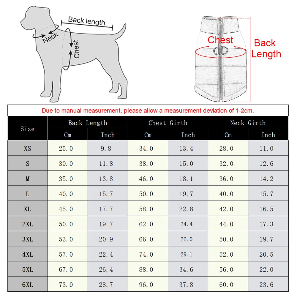 HOLAPET Abrigo Impermeable para Perros con Forro Térmico y Anilla para Correa