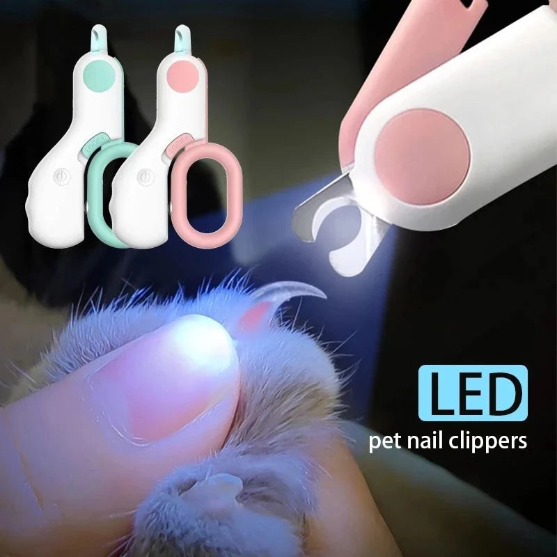 Cortaúñas profesional para perros y gatos con luz LED y seguro de seguridad