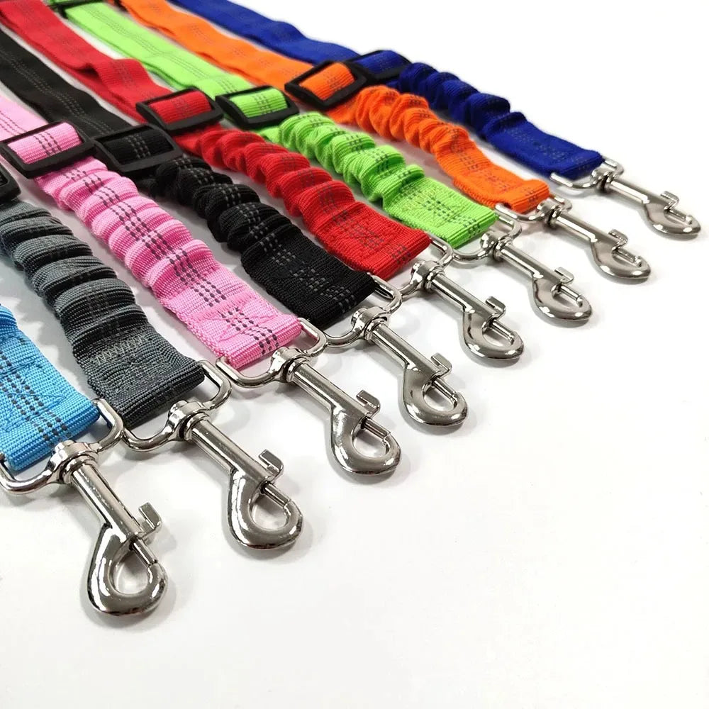 Cinturón de Seguridad Reflectante para Perros Ajustable y Elástico para Coche