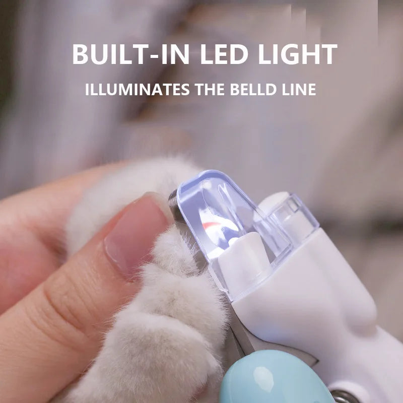 Cortaúñas profesional para perros y gatos con luz LED y diseño de seguridad