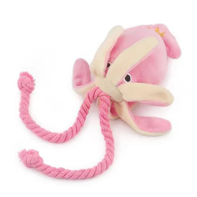 Pulpo de Cuerda para Perros con Sonido Mordedor Interactivo