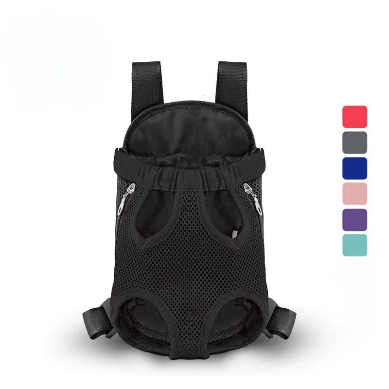 Mochila Transportín Frontal para Perros y Gatos Pequeños Transpirable y Ajustable