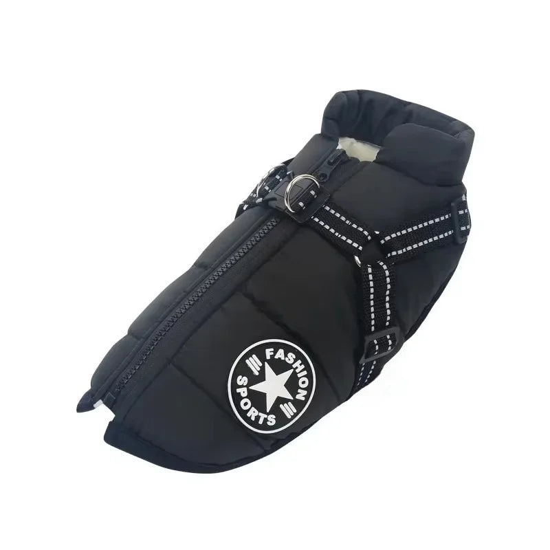 Abrigo Impermeable para Perros con Arnés Integrado para Invierno