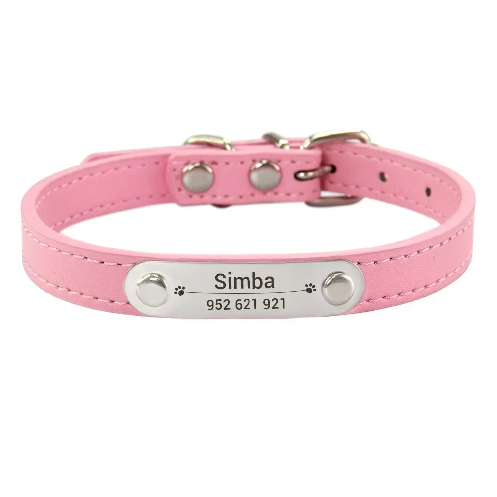 Collar Personalizado Antipérdida para Perros y Gatos con Placa Grabada