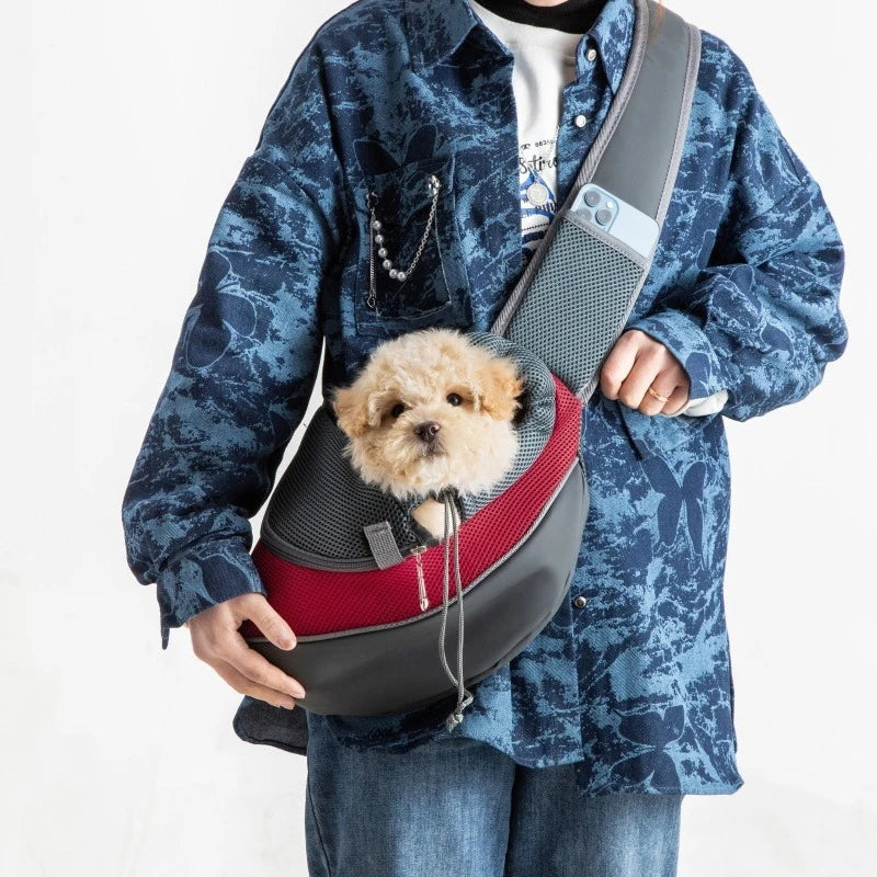Bolso Transportín Bandolera para Perros y Gatos Pequeños Transpirable y Ajustable