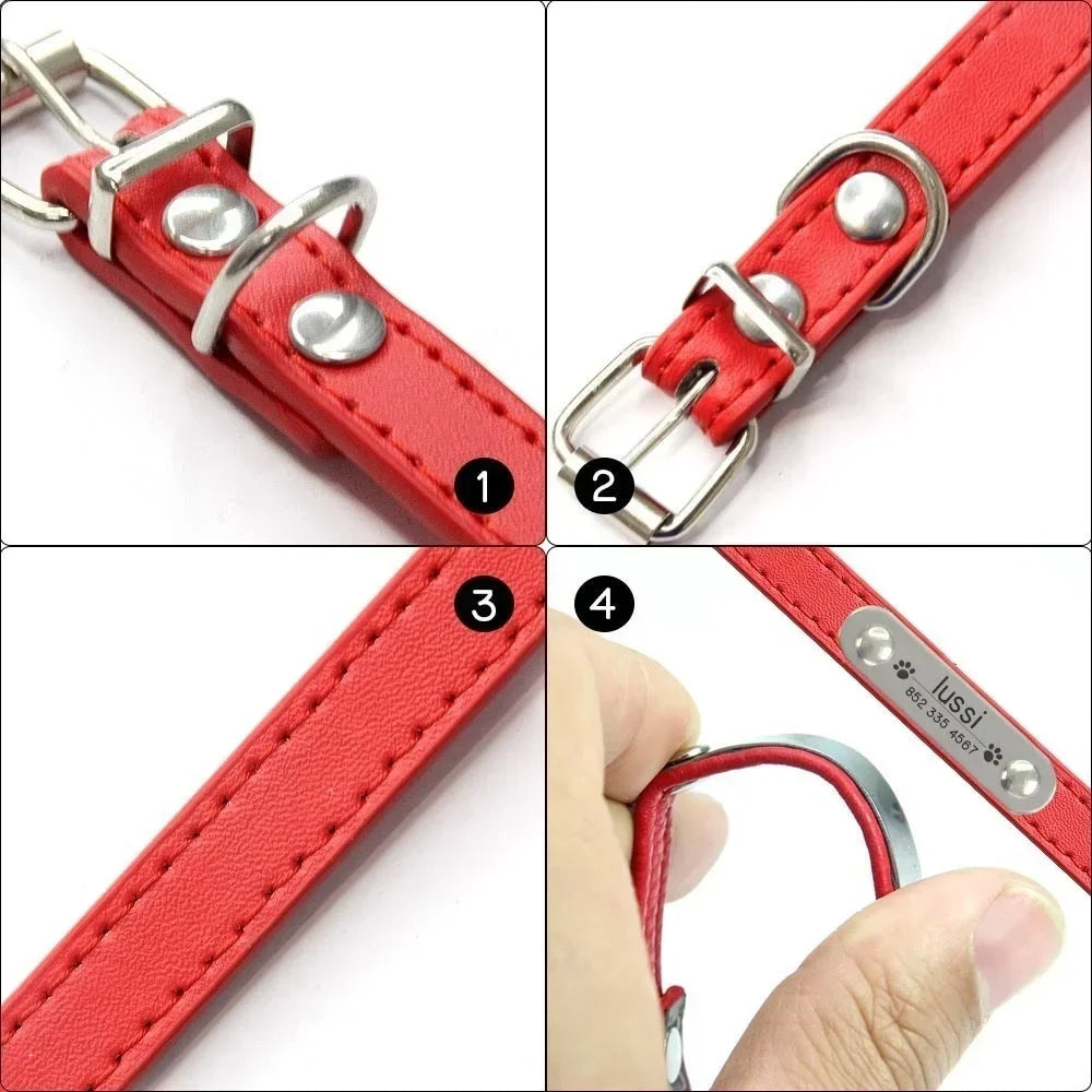 Collar Personalizado Antipérdida para Perros y Gatos con Placa Grabada