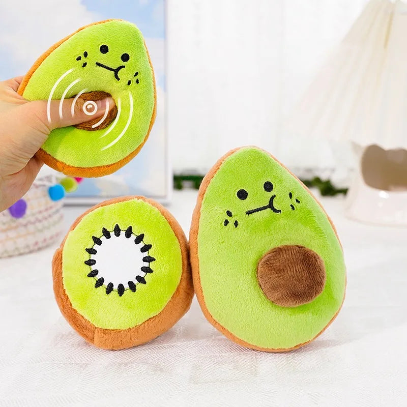 Peluche para Perros con Sonido Mordedor Antiestrés de Frutas