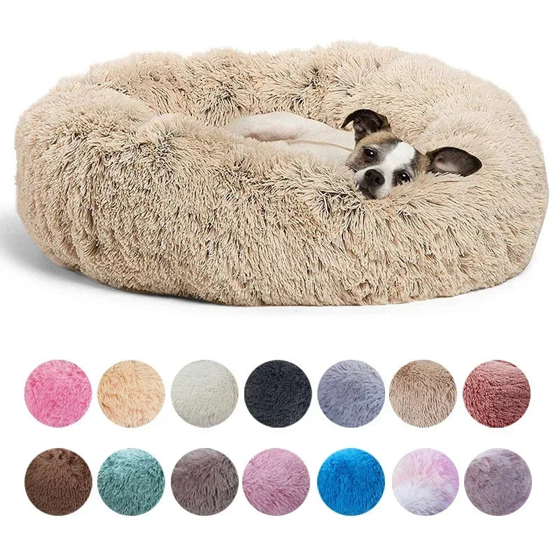 Cama Redonda Antiestrés para Perros y Gatos Súper Suave
