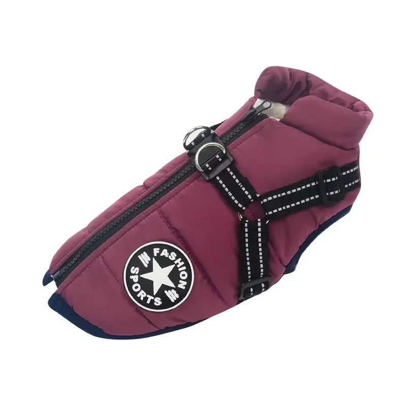 Abrigo Impermeable para Perros con Arnés Integrado para Invierno